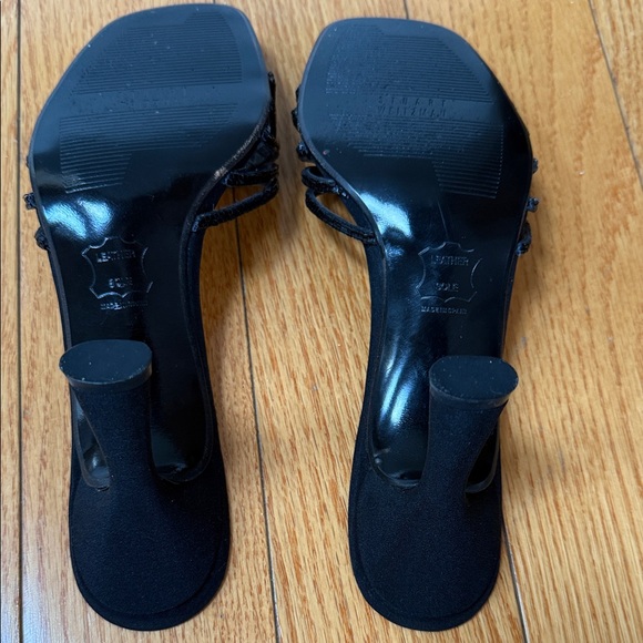 Stuart Weitzman Black Strappy Sandal Heels - Picture 5 of 8